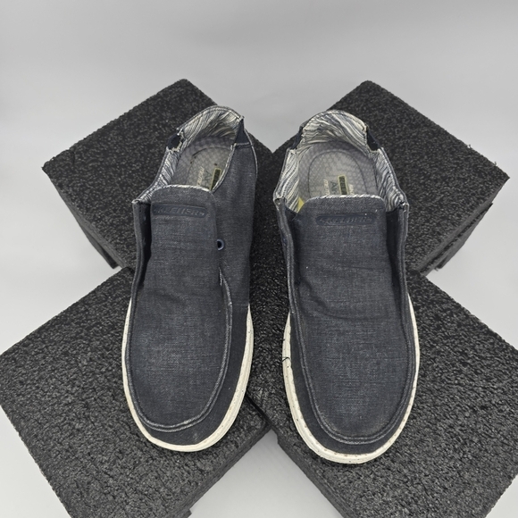 Skechers Shoes Men\'s 8.5 Relaxed Fit Memory Foam Slip-On Navy 59988